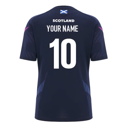 2025-2026 Scotland Rugby Training Shirt (Navy) - Womens (Your Name)