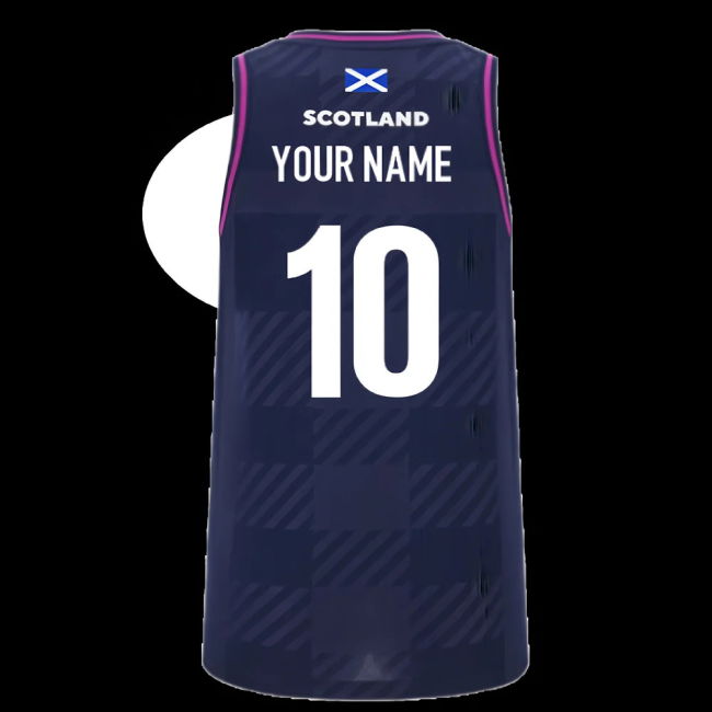 2025-2026 Scotland Rugby Training Singlet (Navy) - Womens (Your Name)