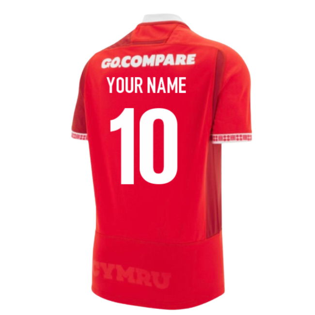 2025-2026 Wales WRU Home Slim Fit Rugby Shirt (Your Name)