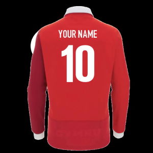 2025-2026 Wales Home Cotton LS Rugby Shirt (Your Name)