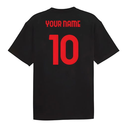 2025-2026 AC Milan FtblStatement Cellerator Tee (Black) (Your Name)