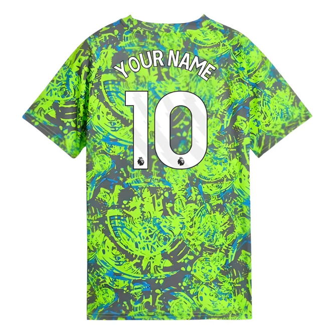 2025-2026 Man City Warm Up Jersey (Pro Green) - Kids (Your Name)