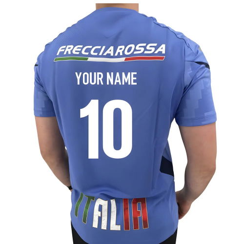 2025-2026 Italy Rugby Staff Training Shirt (Blue) (Your Name)