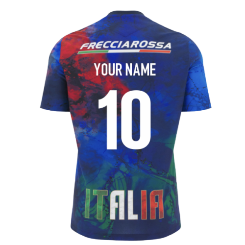2025-2026 Italy Rugby Training Shirt (Navy) (Your Name)