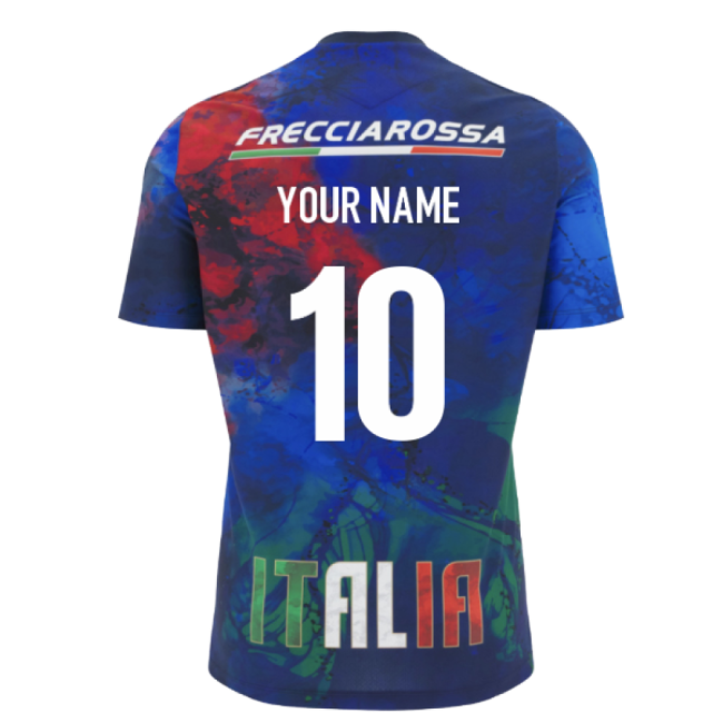 2025-2026 Italy Rugby Training Shirt (Navy) (Your Name)