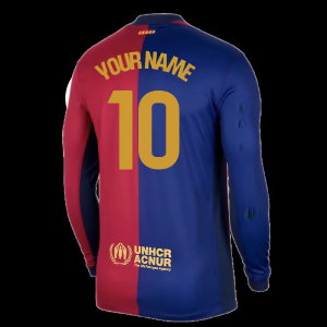 2024-2025 Barcelona Long Sleeve Home Shirt (Your Name)