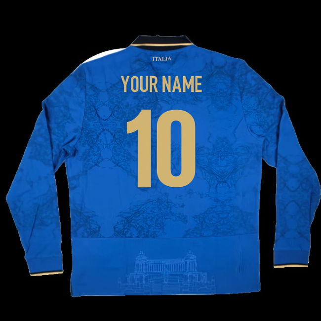 2025-2026 Italy FIR Home LS Cotton Rugby Shirt (Your Name)