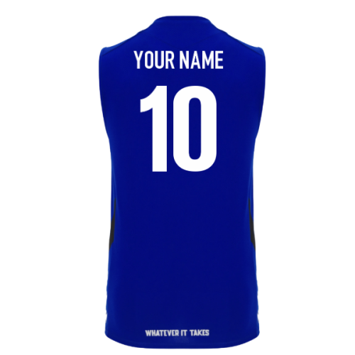 2025-2026 Glasgow Warriors Rugby Sleveless Shirt (Blue) (Your Name)