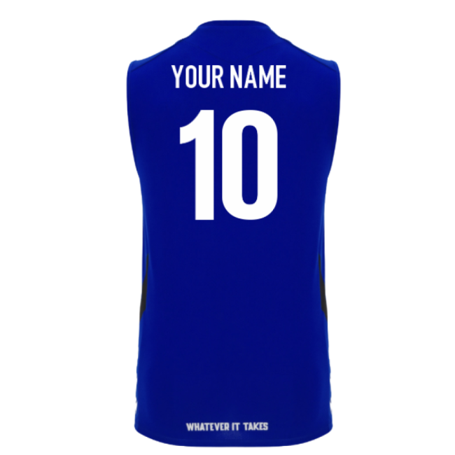 2025-2026 Glasgow Warriors Rugby Sleveless Shirt (Blue) (Your Name)