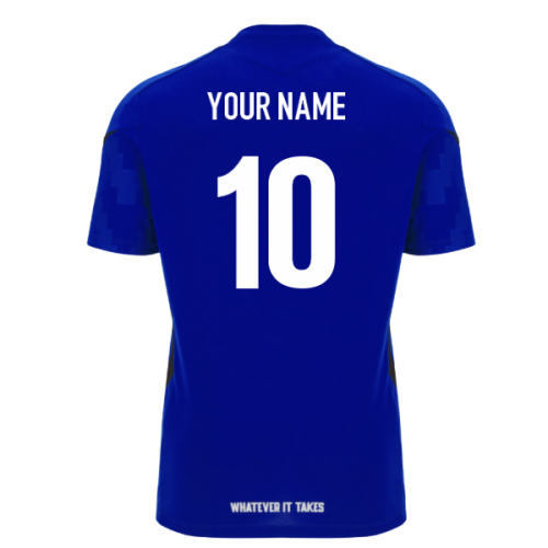 2025-2026 Glasgow Warriors Rugby Training Poly Shirt (Blue) (Your Name)