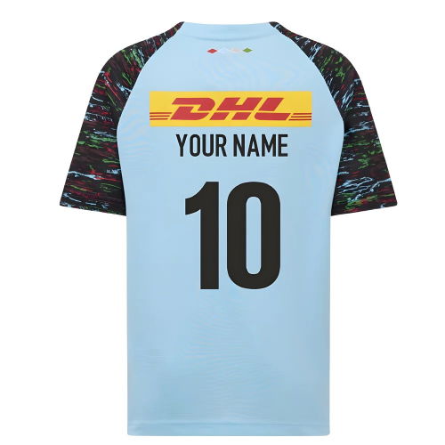 2025-2026 Harlequins Rugby Training Shirt (Sky Blue) (Your Name)