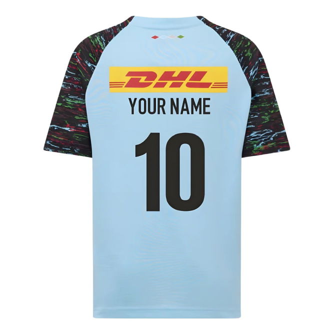 2025-2026 Harlequins Rugby Training Shirt (Sky Blue) (Your Name)