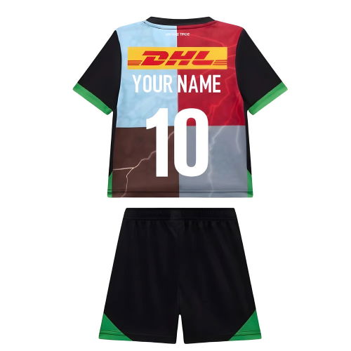 2025-2026 Harlequins Home Rugby Infant Kit (Your Name)