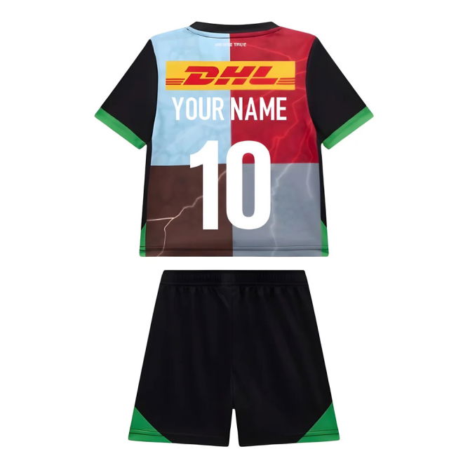 2025-2026 Harlequins Home Rugby Infant Kit (Your Name)