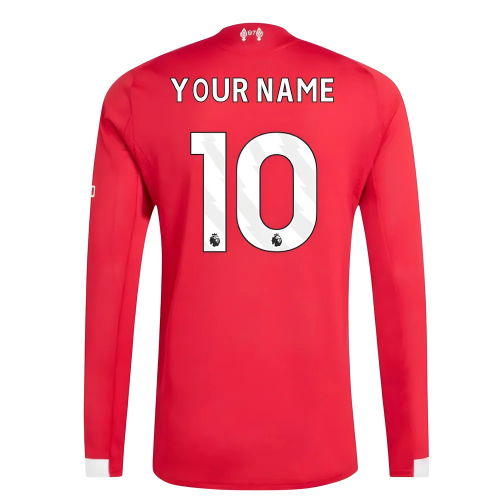 2025-2026 Liverpool Authentic Long Sleeve Home Shirt (Your Name)
