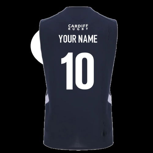 2025-2026 Cardiff Blues Training Poly Sleeveless Shirt (Navy) (Your Name)
