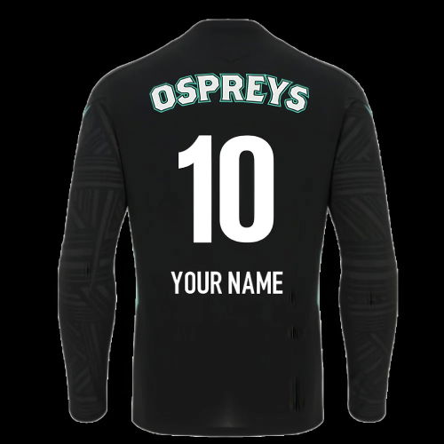 2025-2026 Ospreys Rugby Poly LS Training Tee (Black) (Your Name)