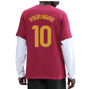 2025-2026 Barcelona Crest Tee (Shield Red) (Your Name)