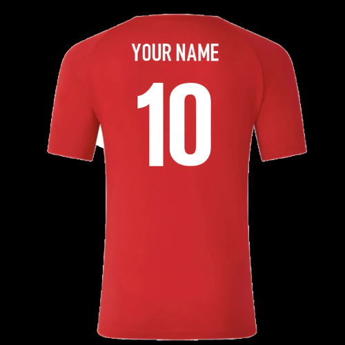 2025-2026 Saracens Pre Match Short Sleeve Tee (Red) (Your Name)