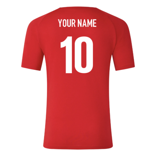 2025-2026 Saracens Pre Match Short Sleeve Tee (Red) (Your Name)