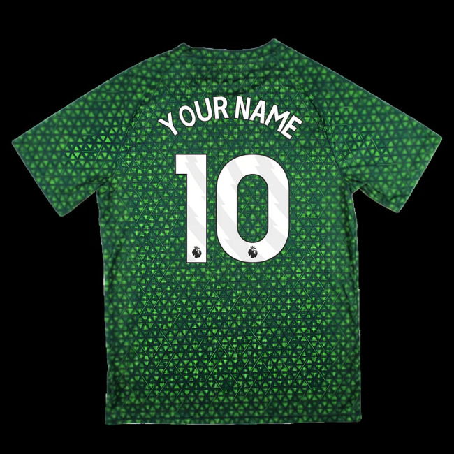 2025-2026 Man City Warm Up Jersey (Green Terrain) - Kids (Your Name)