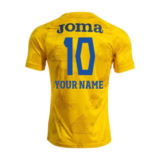 2025-2026 Romania Pre Match Shirt (Yellow) - Kids (Your Name)