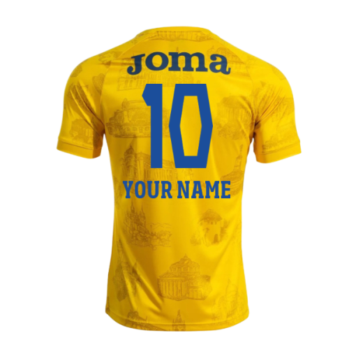 2025-2026 Romania Pre Match Shirt (Yellow) - Kids (Your Name)