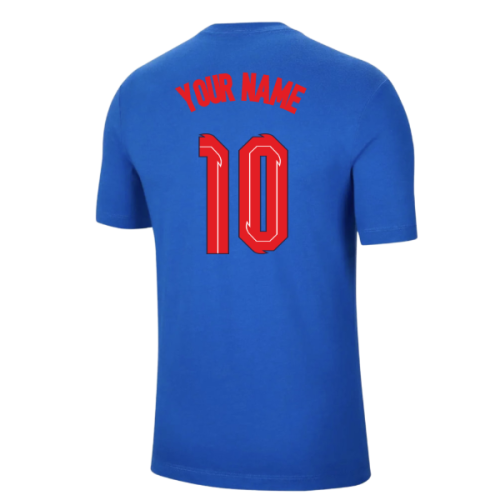 2020-2021 England Evergreen Crest Tee (Sport Royal) - Kids (Your Name)