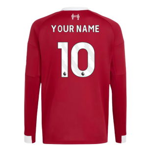 2025-2026 Liverpool Long Sleeve Home Shirt (Kids) (Your Name)