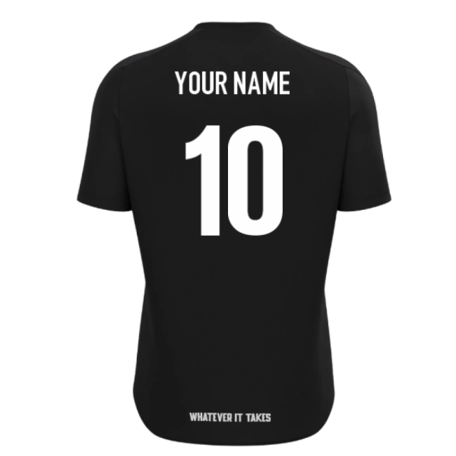 2025-2026 Glasgow Warriors Rugby Training Shirt (Black) (Your Name)