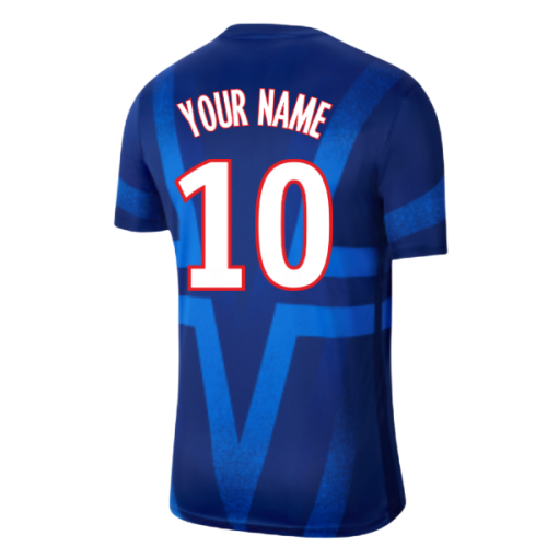 2019-2020 PSG Pre-Match Dry Training Shirt (Blue) (Your Name)