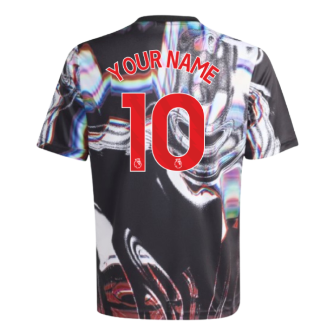 2025-2026 Man Utd Pre Match Shirt (Black) - Kids (Your Name)
