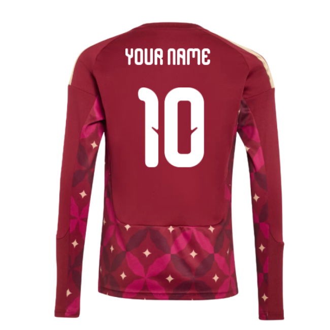 2026-2027 Italy Home Goalkeeper Shirt (Burgundy) - Kids (Your Name)