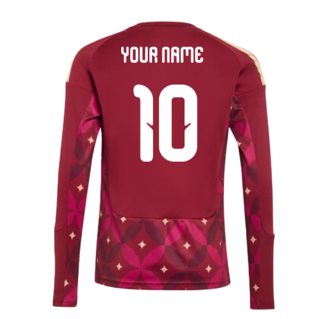 2026-2027 Italy Home Goalkeeper Shirt (Burgundy) - Kids (Your Name)