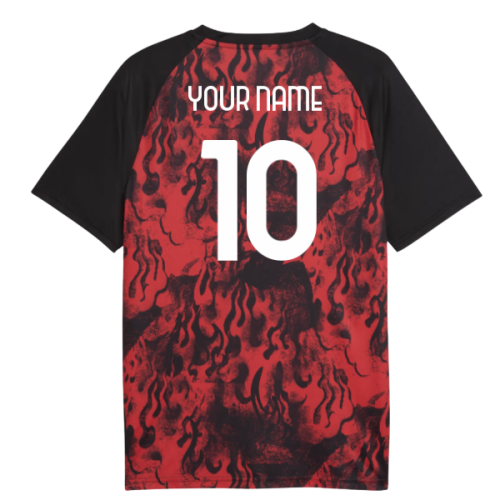 2025-2026 AC Milan Warm Up Jersey (Red) (Your Name)