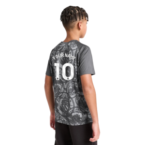 2025-2026 Man City Warm Up Jersey (Gray) - Kids (Your Name)