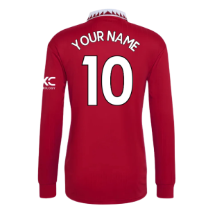 2022-2023 Man Utd Long Sleeve Home Shirt (Your Name)