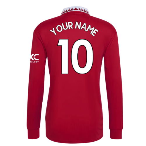 2022-2023 Man Utd Long Sleeve Home Shirt (Your Name)