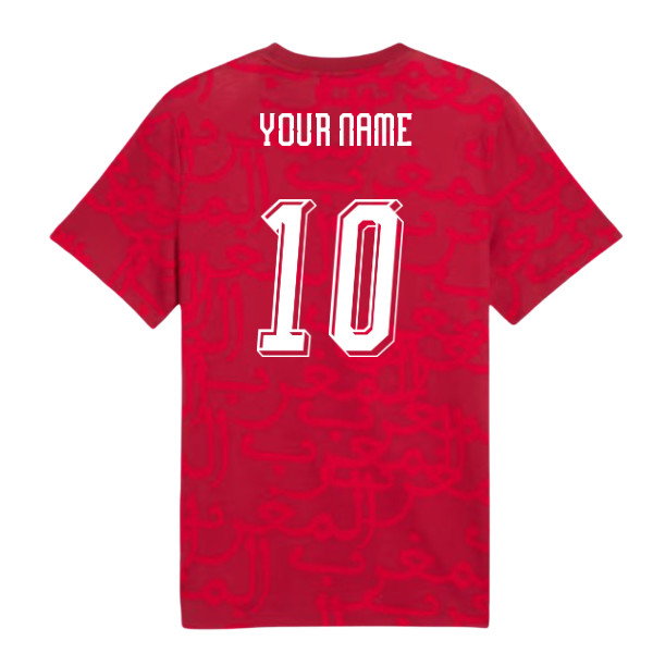 2026-2027 Morocco FtblCulture Tee AOP (Dark Crimson) (Your Name)