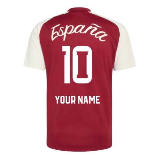 2026-2027 Spain Away Pre-Match Shirt (Burgundy) (Your Name)