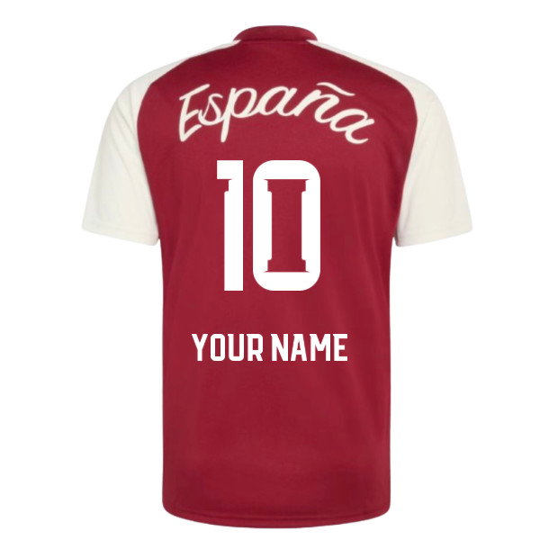 2026-2027 Spain Away Pre-Match Shirt (Burgundy) (Your Name)