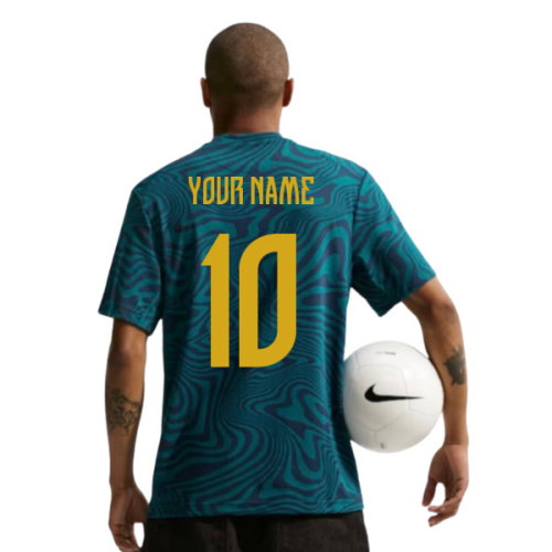 2026-2027 Brazil Primary Dri-Fit Shirt (Geode Teal) (Your Name)