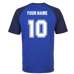 Kids France Raglan Sleeve Royal/Navy T-Shirt (Your Name)