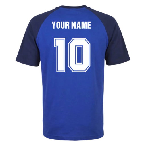 Kids France Raglan Sleeve Royal/Navy T-Shirt (Your Name)