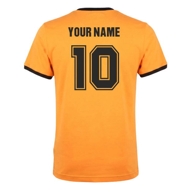 Kids Hull City T-Shirt - Amber/Black Ringer (Your Name)