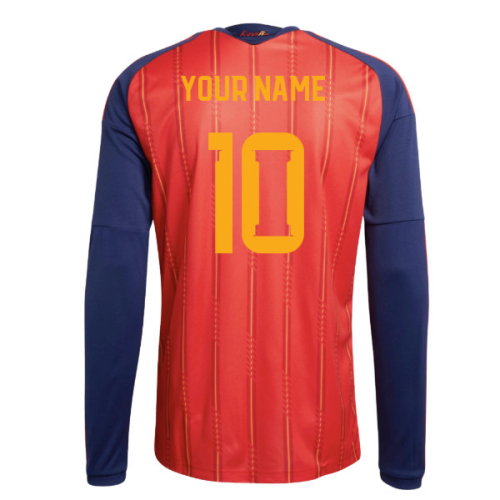 2026-2027 Spain Long Sleeve Home Shirt (Your Name)