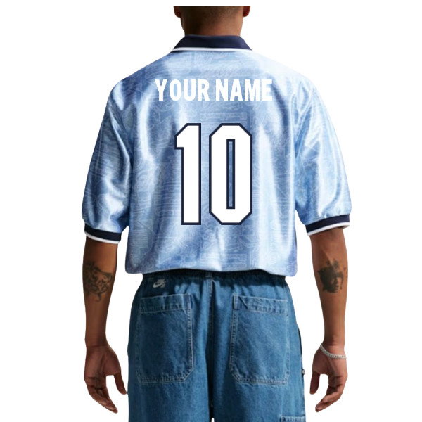 2026-2027 England Dri-Fit Energy Shirt (Work Blue) (Your Name)