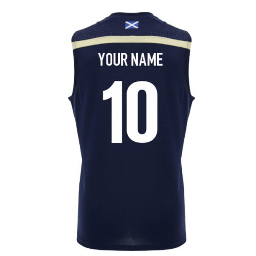 2026-2027 Scotland Rugby Poly Sleeveless Shirt (Navy) - Kids (Your Name)