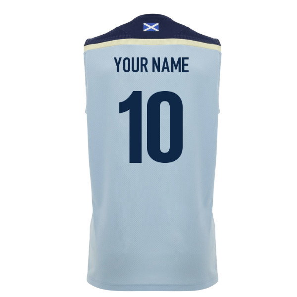 2026-2027 Scotland Rugby Sleeveless Poly Shirt (Blue) (Your Name)
