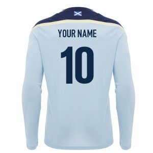 2026-2027 Scotland Rugby Training Poly LS Shirt (Blue) (Your Name)